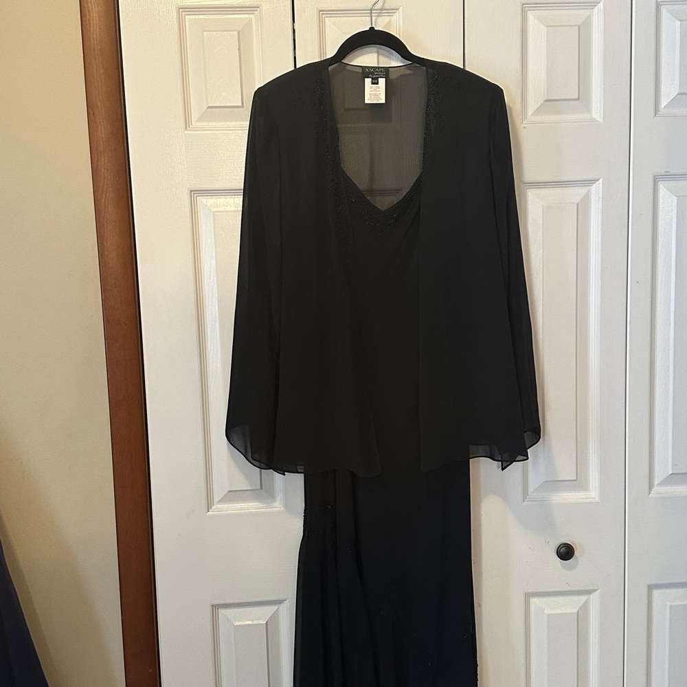 Xscape Woman Black Jacket & Dress Set - Black